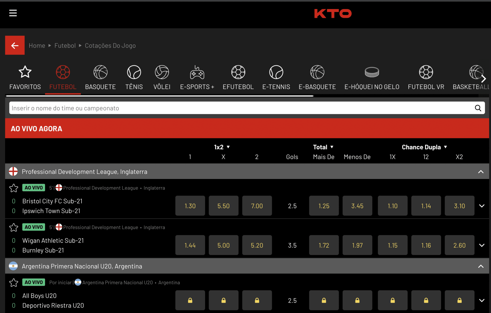 LB KTO ao vivo jogos