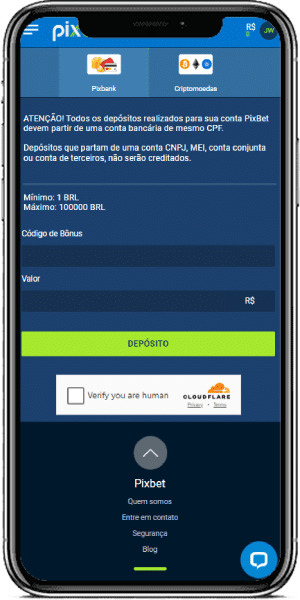 como depositar na pixbet no app
