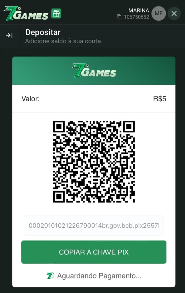 deposito via pix na 7 games bet