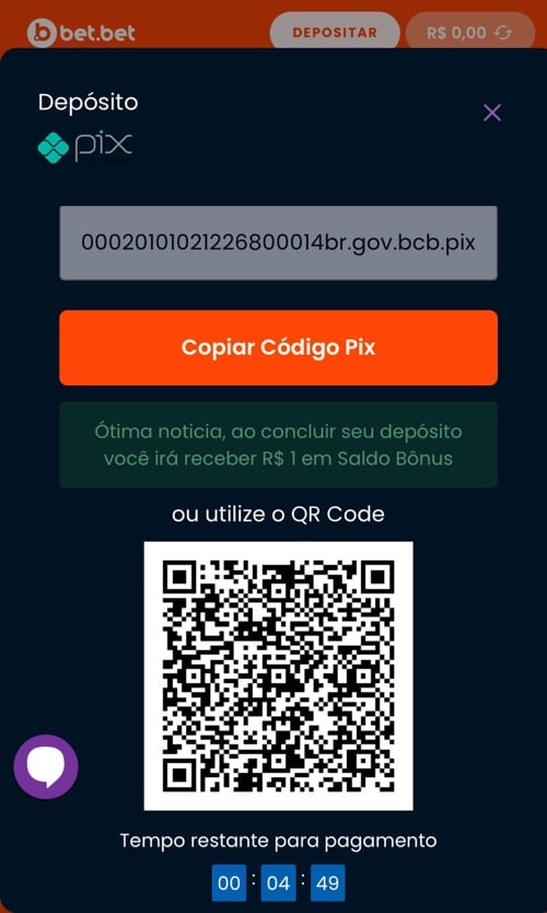 Como depositar na Betbet