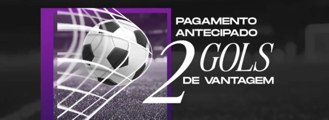 Imagem promocional sobre a oferta 2 gols de vantagem