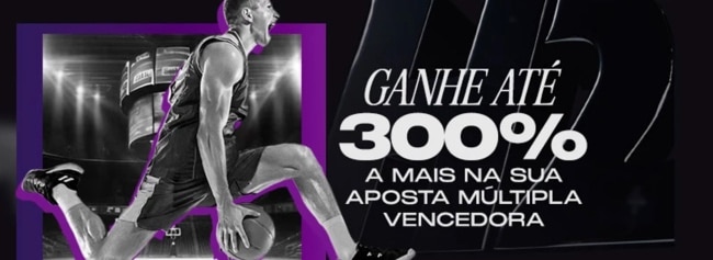 imagem promocional para a promoção 300% a mais na aposta múltipla vencedora