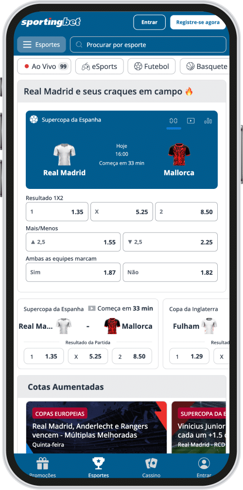 P&aacute;gina inicial da Sportingbet