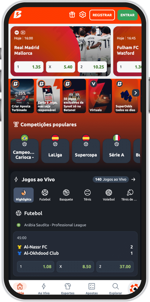 P&aacute;gina inicial da Betano