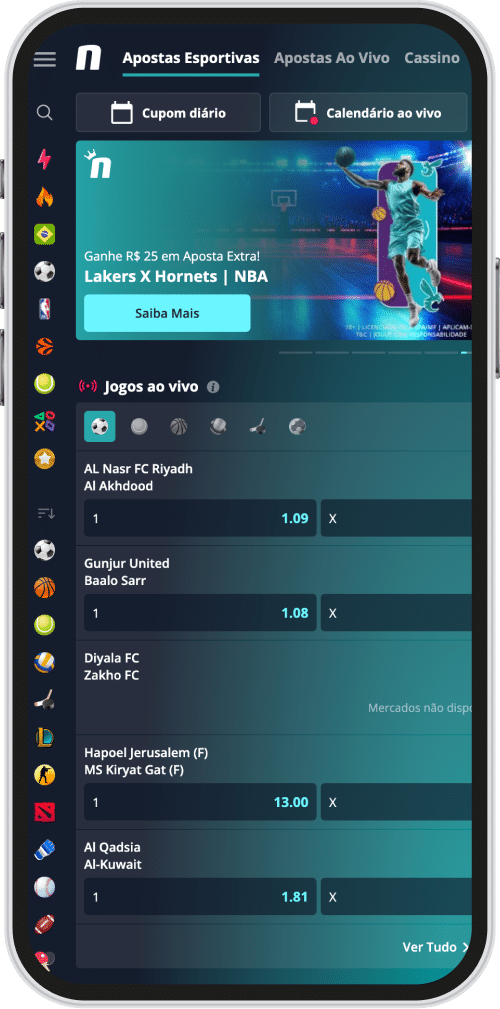 P&aacute;gina inicial da Novibet