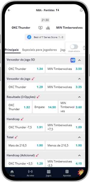 P&aacute;gina de aposta de uma partida da NBA na Novibet