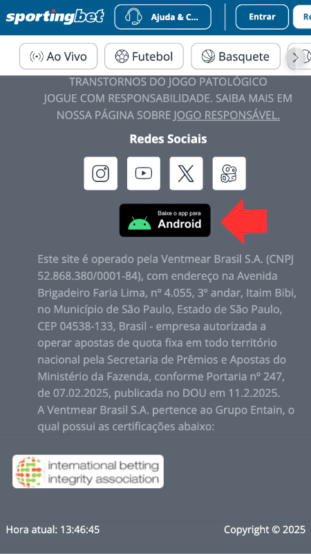 como baixar o aplicativo Sportingbet no Android
