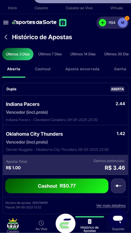 tela com apostas em basquete na Esportes da Sorte