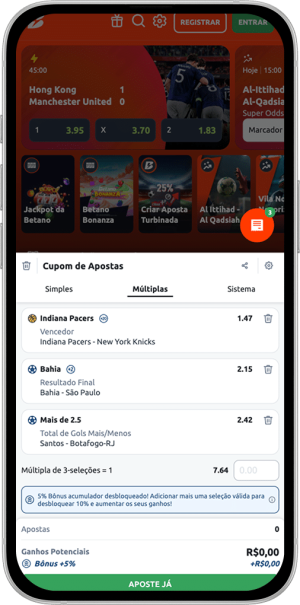 Aposta múltipla da Betano na NBA