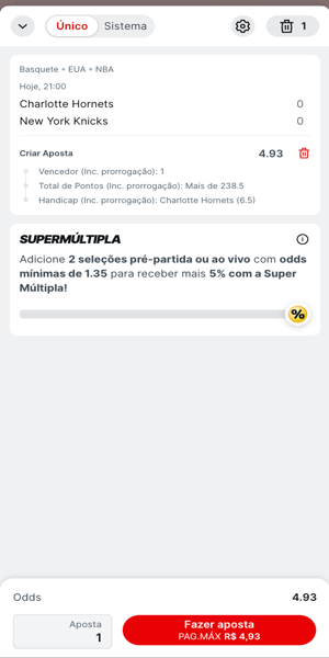 Imagem com exemplo de bilhete para Criar Aposta