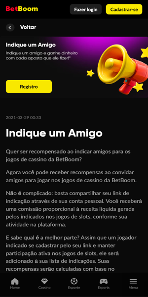 Imagem da promo&ccedil;&atilde;o Indique Um Amigo da Betboom