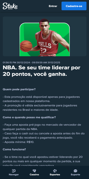 Imagem da promo&ccedil;&atilde;o Pagamento Antecipado para Basquete na Stake