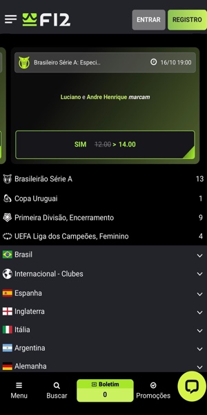 Imagem com exemplo de SuperOdd dispon&iacute;vel na F12 Bet