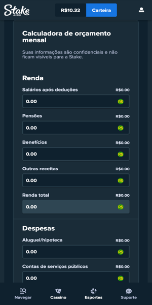 Imagem com a calculadora mensal de or&ccedil;amento para te ajudar a saber quanto gastar com apostas