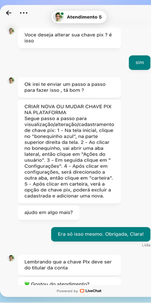 Imagem do atendimento ao cliente da UpBet com suporte 24h pelo chat ao vivo