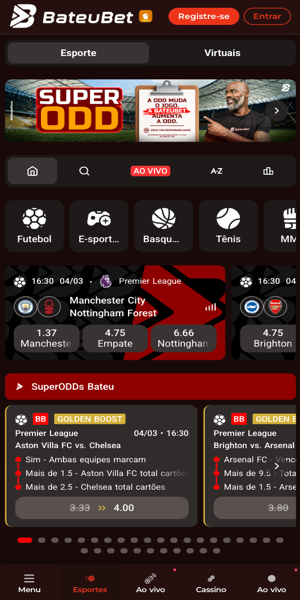 Imagem da tela principal da BateuBet