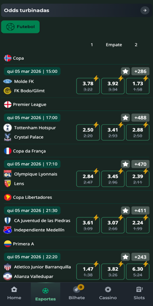 Imagem com op&ccedil;&otilde;es de apostas em futebol na Segurobet