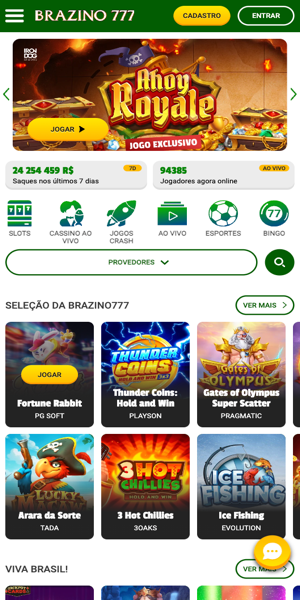 P&aacute;gina inicial da Brazino777 