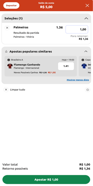 Imagem do bilhete de apostas na Betboo