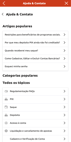 Imagem da Central de Ajuda da Betboo