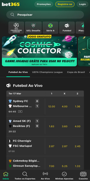 Imagem da seção de apostas da Bet365