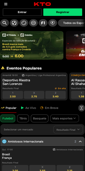 Interface da KTO uma das plataformas antigas em opera&ccedil;&atilde;o no mercado brasileiro