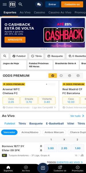 Imagem da se&ccedil;&atilde;o principal de apostas esportivas da Rivalo e op&ccedil;&otilde;es de promo&ccedil;&otilde;es