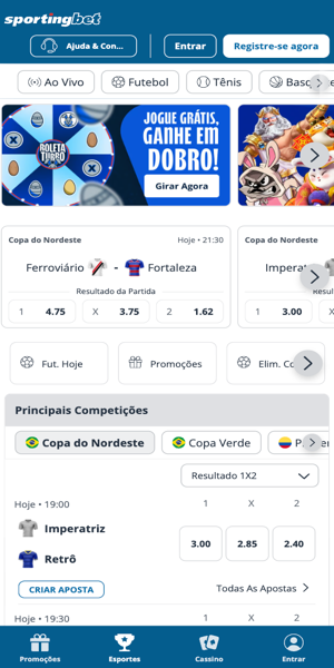 P&aacute;gina principal da Sportingbet