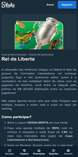 Imagem da p&aacute;gina da promo&ccedil;&atilde;o Rei da Liberta